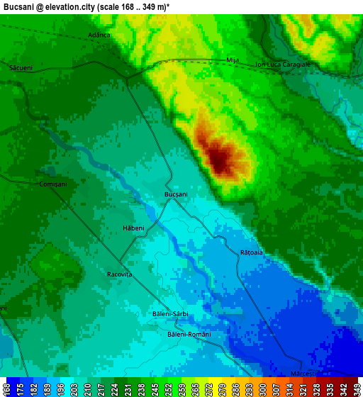 Zoom OUT 2x Bucşani, Romania elevation map