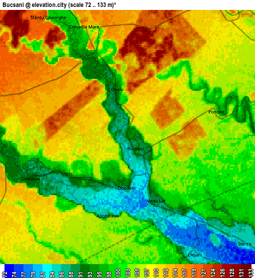 Zoom OUT 2x Bucşani, Romania elevation map