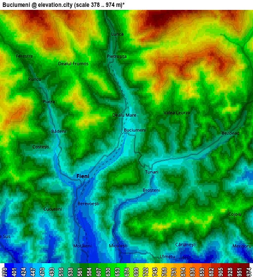 Zoom OUT 2x Buciumeni, Romania elevation map