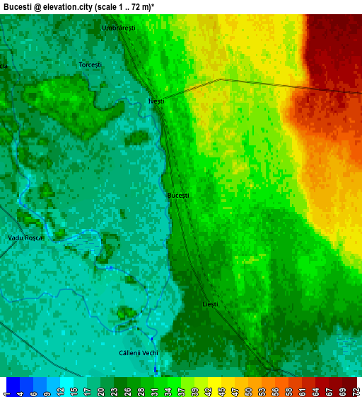 Zoom OUT 2x Bucești, Romania elevation map