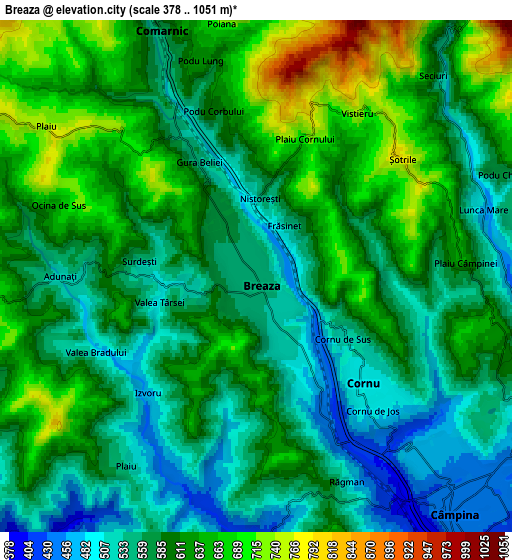Zoom OUT 2x Breaza, Romania elevation map