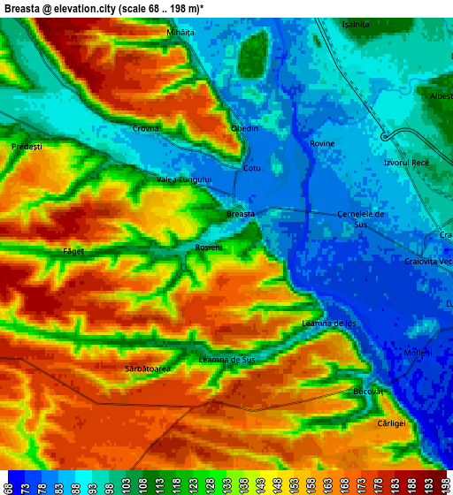 Zoom OUT 2x Breasta, Romania elevation map