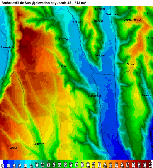 Zoom OUT 2x Brăhăşeştii de Sus, Romania elevation map