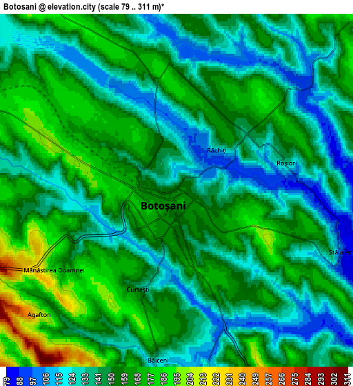 Zoom OUT 2x Botoşani, Romania elevation map