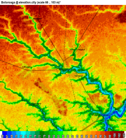 Zoom OUT 2x Botoroaga, Romania elevation map