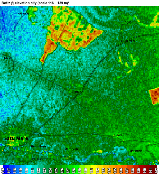 Zoom OUT 2x Botiz, Romania elevation map