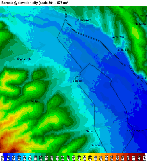 Zoom OUT 2x Boroaia, Romania elevation map