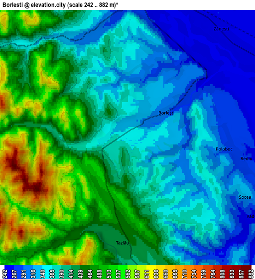 Zoom OUT 2x Borleşti, Romania elevation map