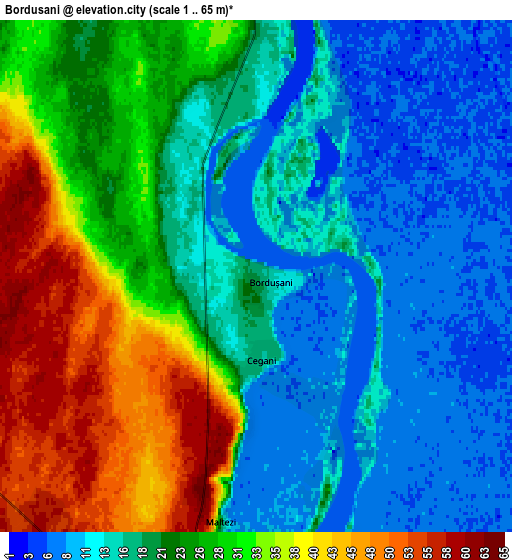 Zoom OUT 2x Borduşani, Romania elevation map