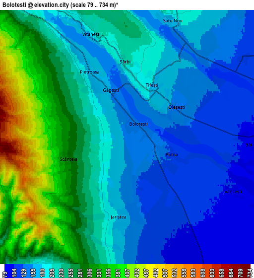 Zoom OUT 2x Boloteşti, Romania elevation map