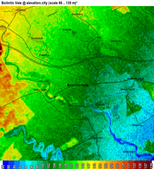 Zoom OUT 2x Bolintin Vale, Romania elevation map