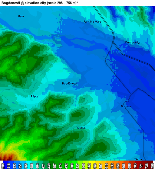 Zoom OUT 2x Bogdăneşti, Romania elevation map