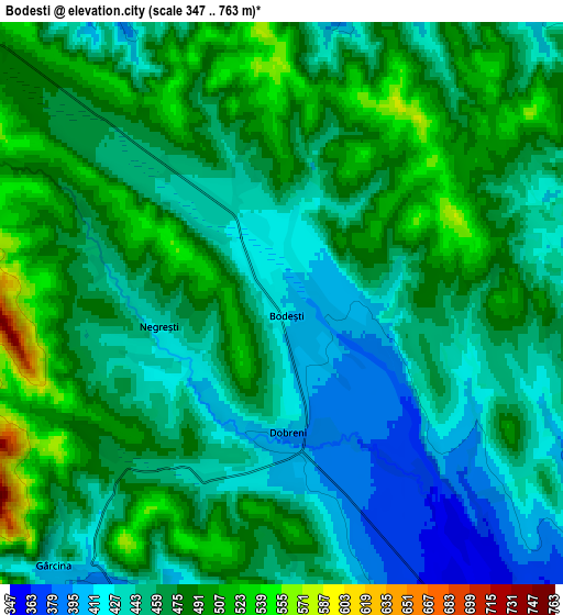 Zoom OUT 2x Bodeşti, Romania elevation map