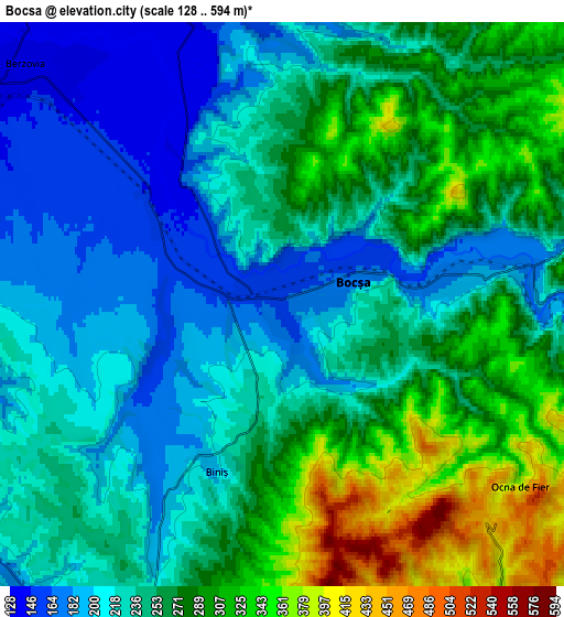 Zoom OUT 2x Bocşa, Romania elevation map