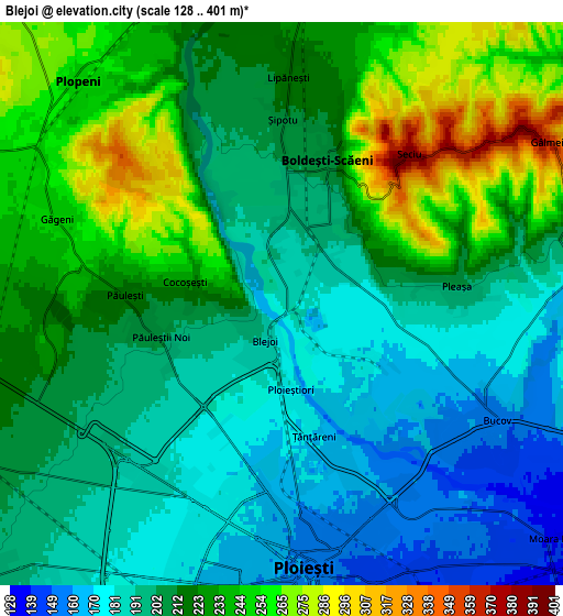 Zoom OUT 2x Blejoi, Romania elevation map