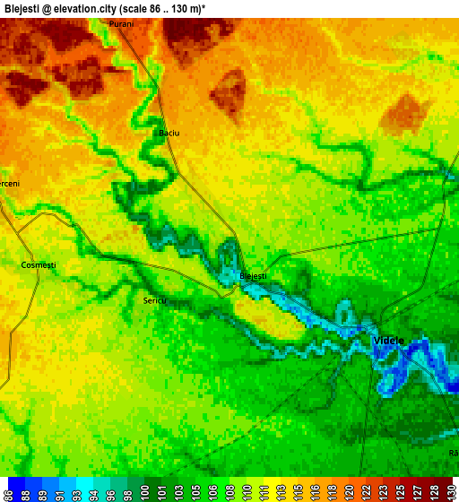 Zoom OUT 2x Blejeşti, Romania elevation map