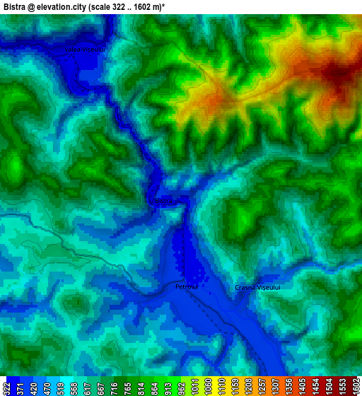Zoom OUT 2x Bistra, Romania elevation map