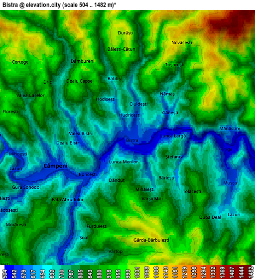 Zoom OUT 2x Bistra, Romania elevation map