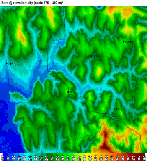 Zoom OUT 2x Bâra, Romania elevation map