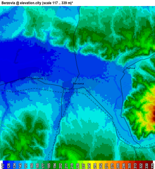 Zoom OUT 2x Berzovia, Romania elevation map