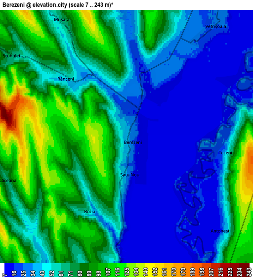 Zoom OUT 2x Berezeni, Romania elevation map