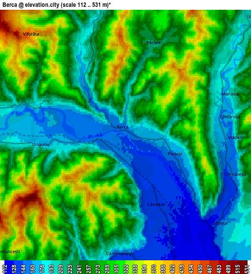 Zoom OUT 2x Berca, Romania elevation map