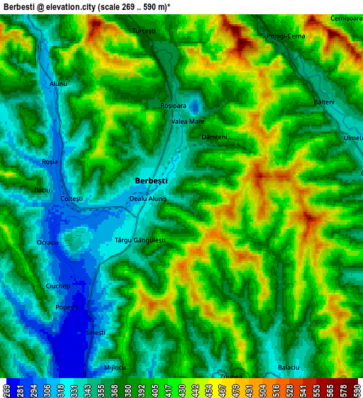 Zoom OUT 2x Berbeşti, Romania elevation map