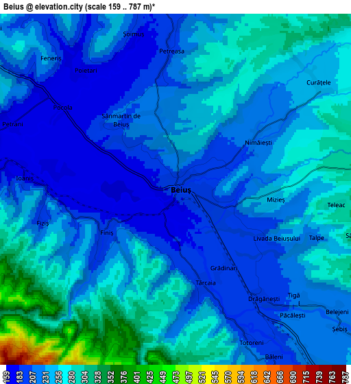 Zoom OUT 2x Beiuş, Romania elevation map