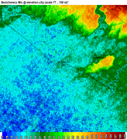 Zoom OUT 2x Becicherecu Mic, Romania elevation map