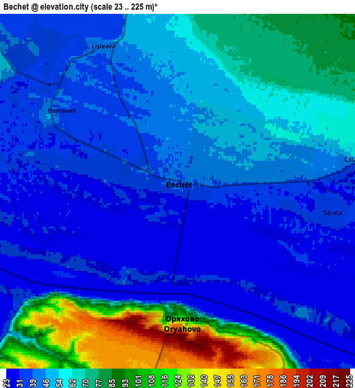 Zoom OUT 2x Bechet, Romania elevation map