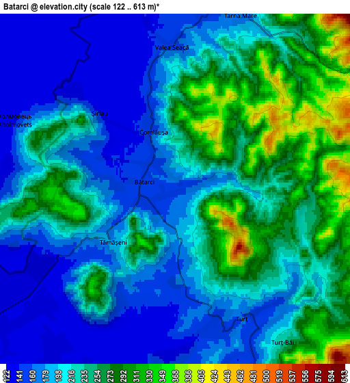 Zoom OUT 2x Bătarci, Romania elevation map