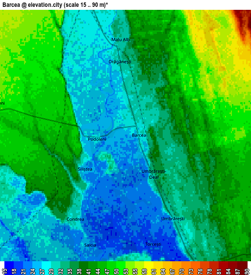 Zoom OUT 2x Barcea, Romania elevation map