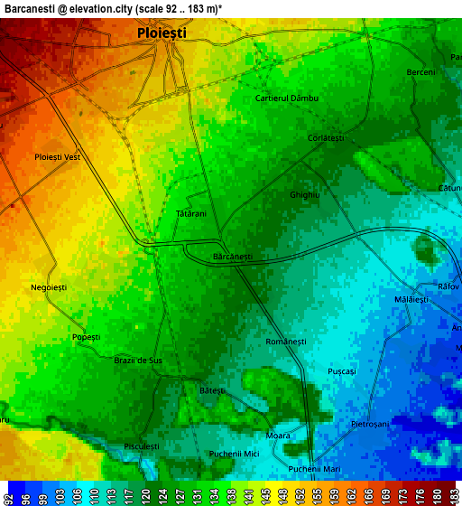 Zoom OUT 2x Bărcăneşti, Romania elevation map