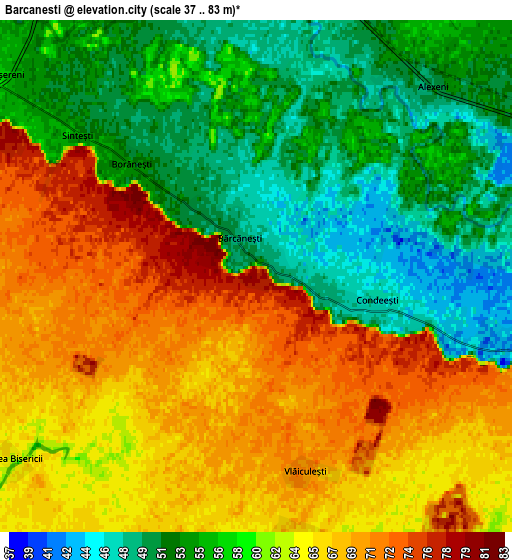 Zoom OUT 2x Bărcăneşti, Romania elevation map