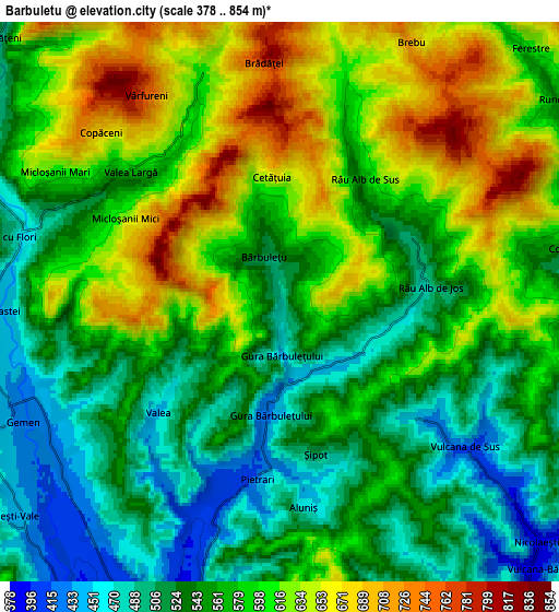 Zoom OUT 2x Bărbuleţu, Romania elevation map