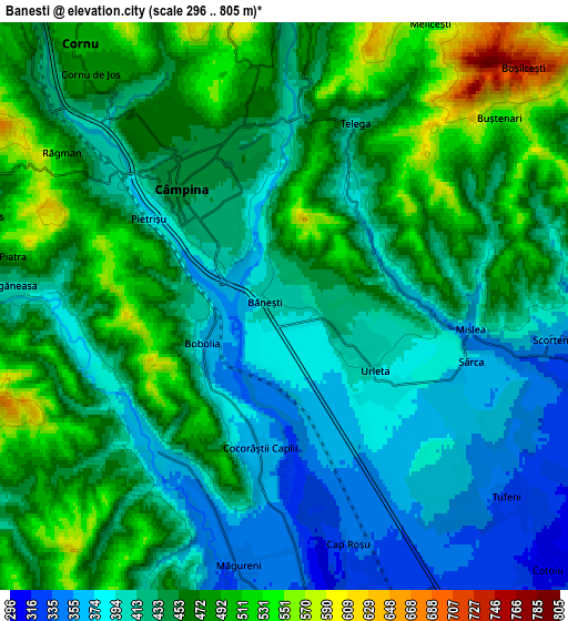 Zoom OUT 2x Băneşti, Romania elevation map