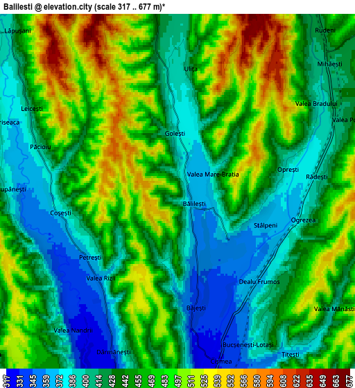 Zoom OUT 2x Bălileşti, Romania elevation map