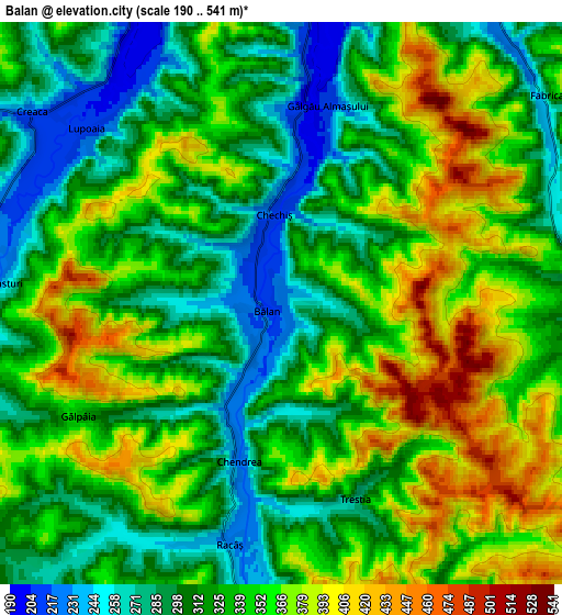 Zoom OUT 2x Bălan, Romania elevation map