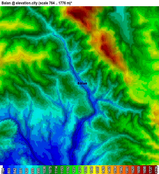 Zoom OUT 2x Bălan, Romania elevation map