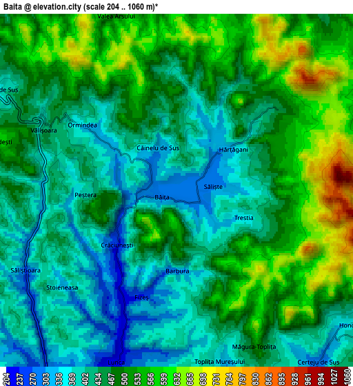 Zoom OUT 2x Băiţa, Romania elevation map