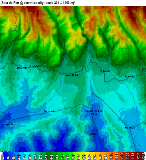 Zoom OUT 2x Baia de Fier, Romania elevation map