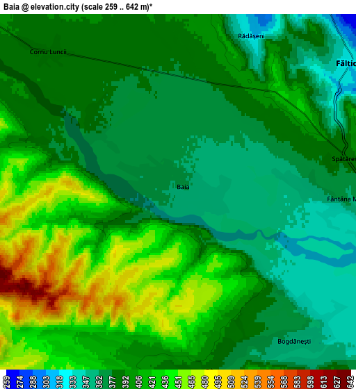 Zoom OUT 2x Baia, Romania elevation map