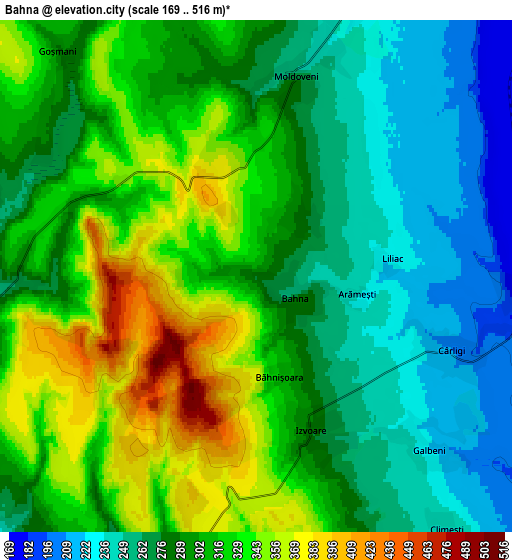 Zoom OUT 2x Bahna, Romania elevation map