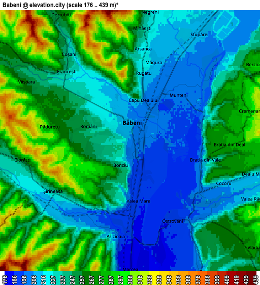 Zoom OUT 2x Băbeni, Romania elevation map