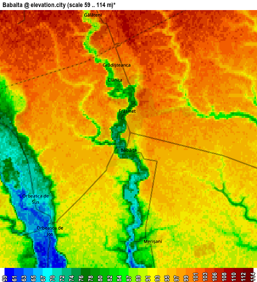 Zoom OUT 2x Băbăiţa, Romania elevation map