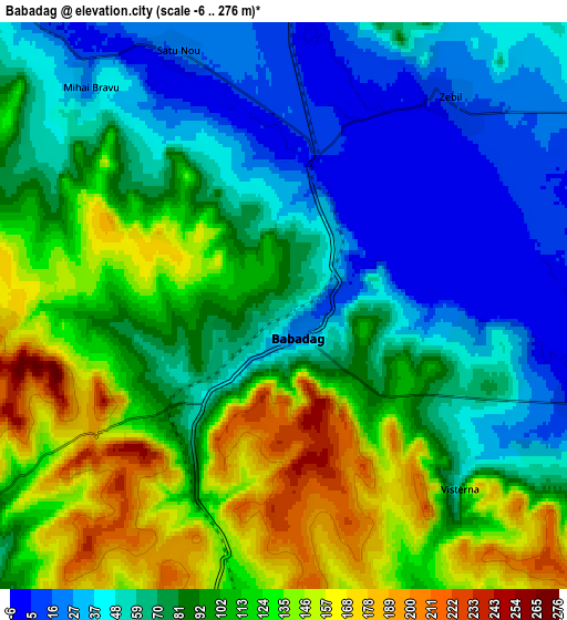 Zoom OUT 2x Babadag, Romania elevation map