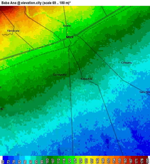 Zoom OUT 2x Baba Ana, Romania elevation map