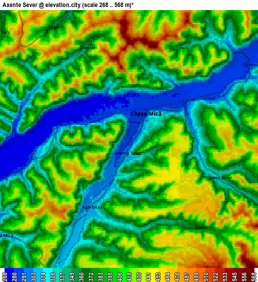 Zoom OUT 2x Axente Sever, Romania elevation map