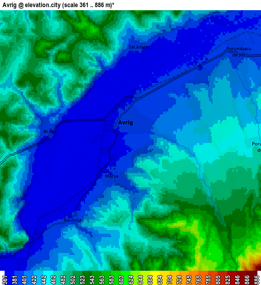 Zoom OUT 2x Avrig, Romania elevation map