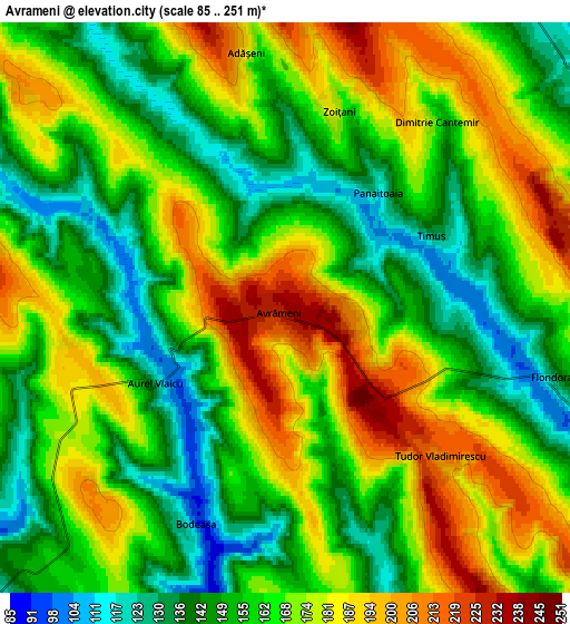 Zoom OUT 2x Avrămeni, Romania elevation map